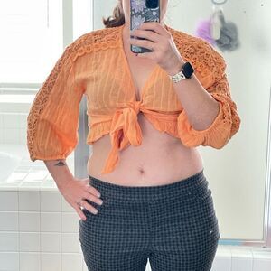 American eagle tied crop top small